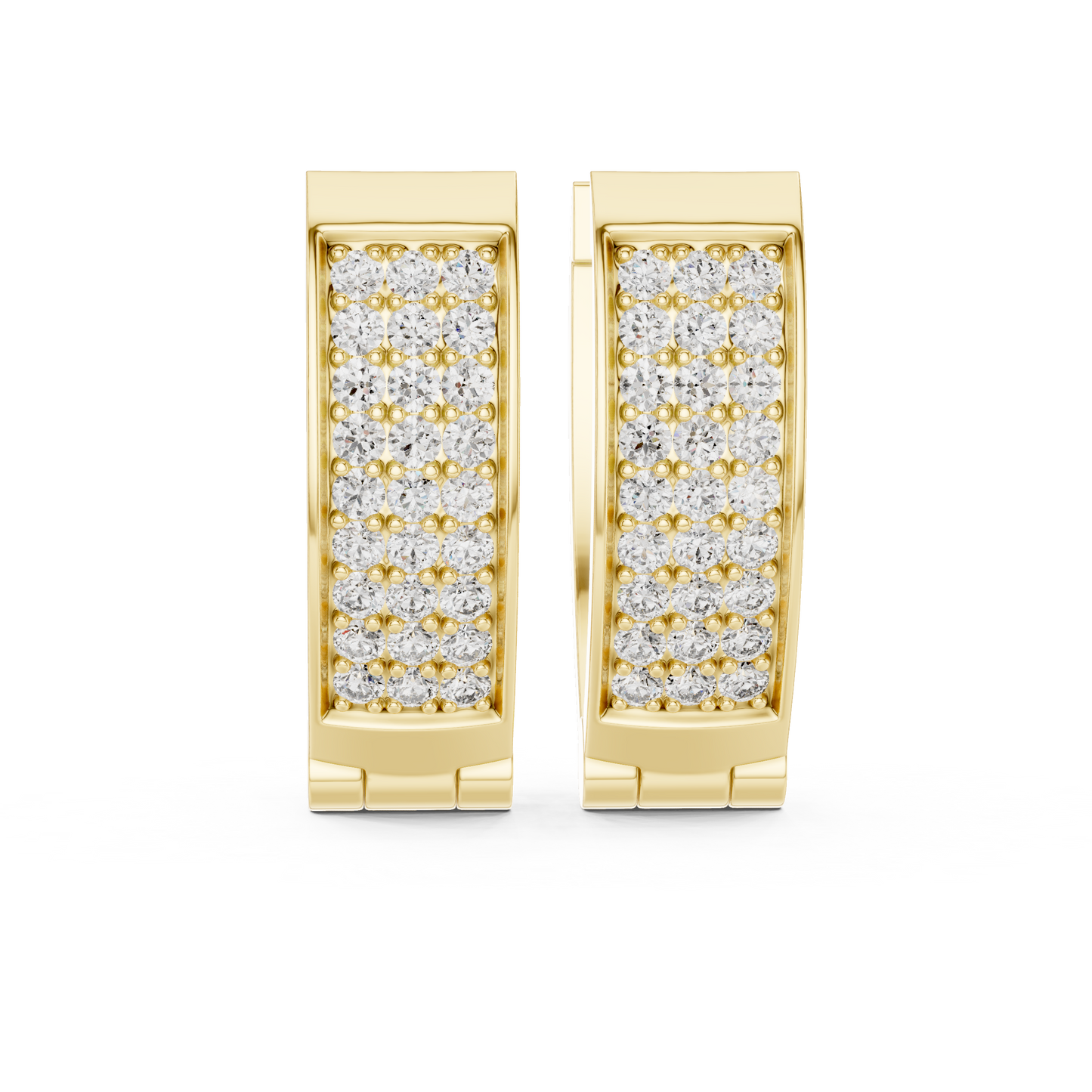 Pendientes Aro Huggie con Diamantes Pavé 0.54ctw en Córdoba, España | Diamantes Round Brilliant de 1.30mm Creados en Laboratorio | Oro 10K/14K/18K, Plata y Platino
