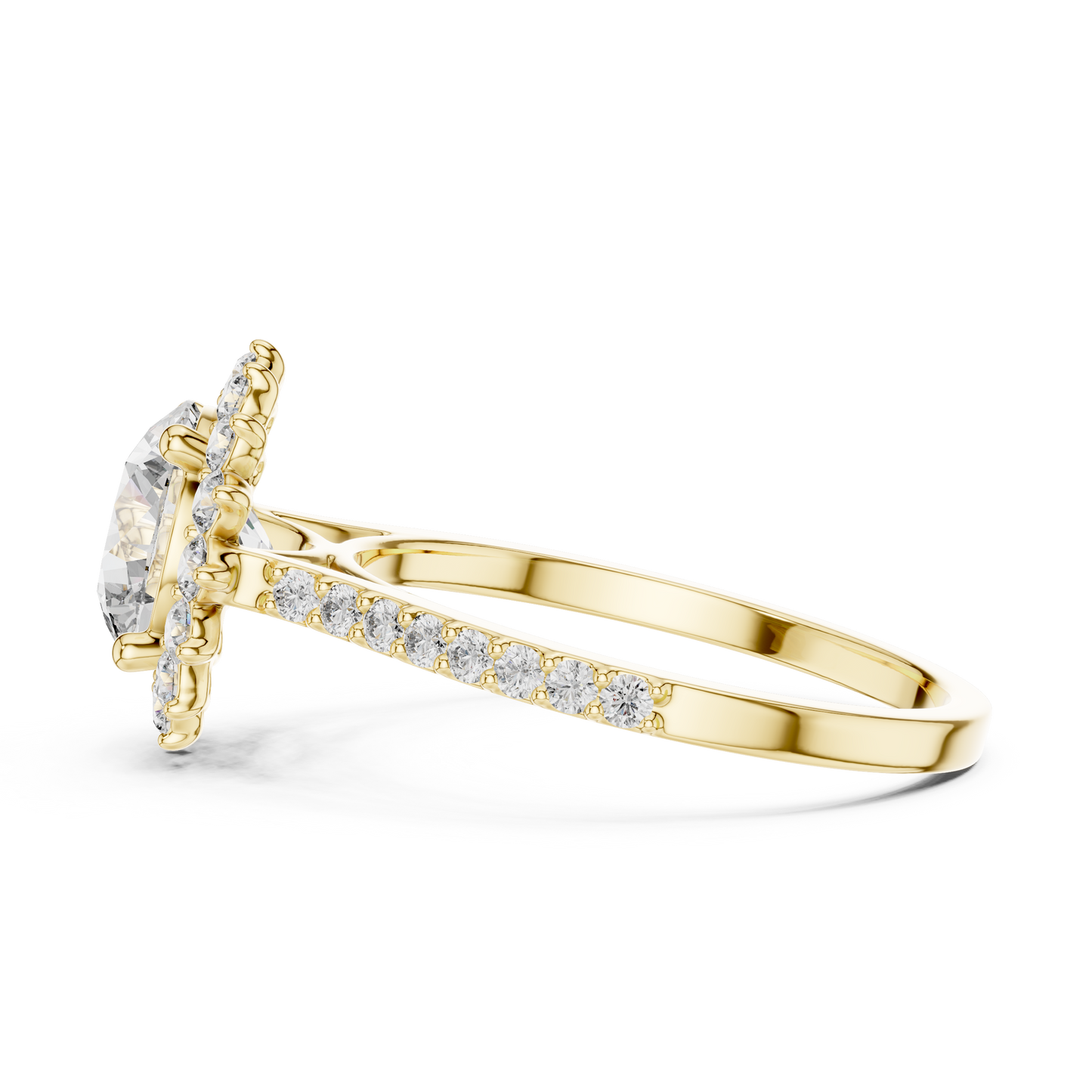 Anillo de Compromiso Halo con Diamante Redondo de 1.98ct | Diamante Creado en Laboratorio Color D Claridad VS | Oro 10K/18K, Plata y Platino (Tallas Disponibles 8-20)