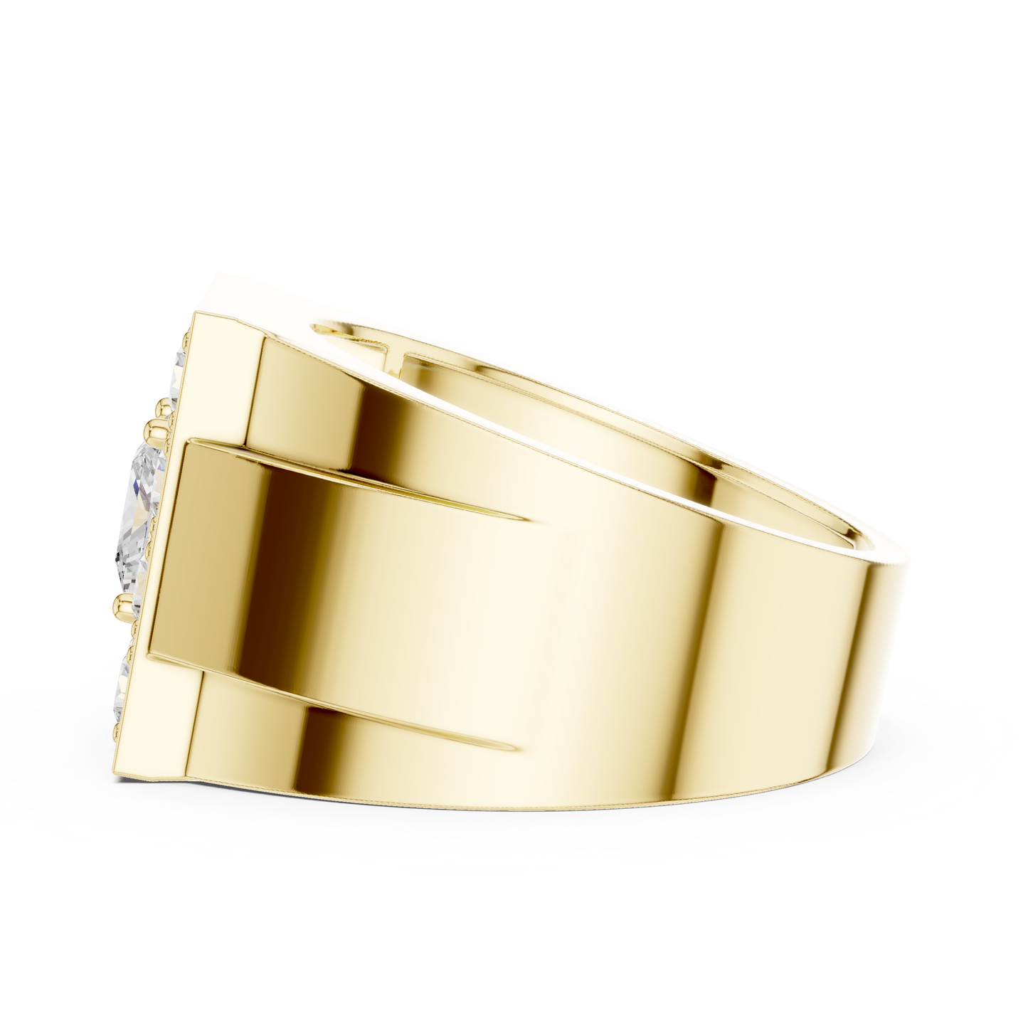 Anillo Masculino de Declaración 1.32ctw con Diamantes Corte Princesa y Redondos en Córdoba, España | Color D Claridad VS Diamantes Creados en Laboratorio | Oro 10K/18K y Platino (Tallas Disponibles 8–20)