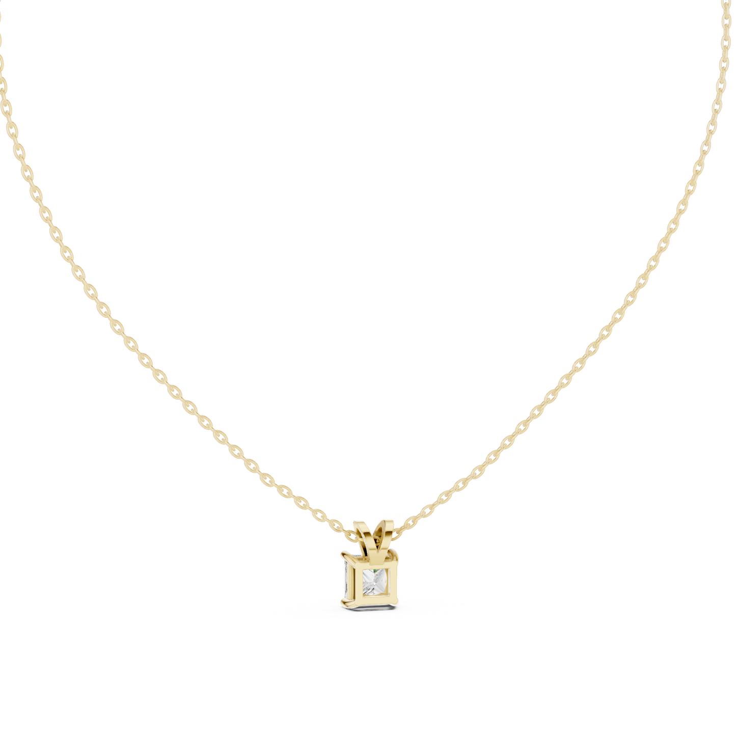 Colgante Solitario de Diamante Corte Princesa 1.04ct en Córdoba, España | Engaste Clásico de Cuatro Garras tipo Cesta | Diamante Creado en Laboratorio Color D Claridad VS | Oro 10K/18K, Plata y Platino (Disponible en Cadenas de 40cm, 45cm y 50cm)