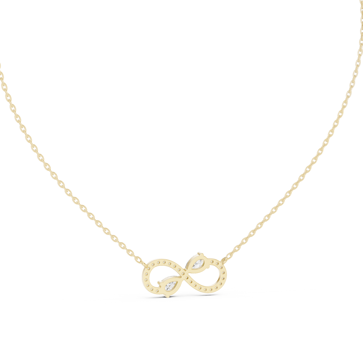 Colgante Infinito con Diamantes Corte Pera 0.71ctw en Córdoba, España | Símbolo de Amor Eterno | Diamantes Creados en Laboratorio Color D Claridad VS | Oro 10K/18K, Plata y Platino (Disponible en Cadenas de 40cm, 45cm y 50cm)