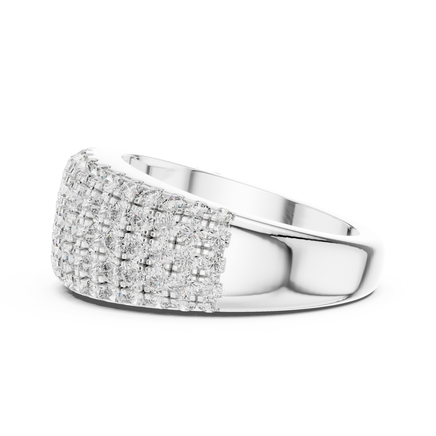 Anillo Abombado de Siete Filas con Diamantes Round Brilliant 2.28ctw en Córdoba, España | Diamantes Creados en Laboratorio Color D Claridad VS | Oro 10K/18K, Plata y Platino (Tallas Disponibles 8-20)