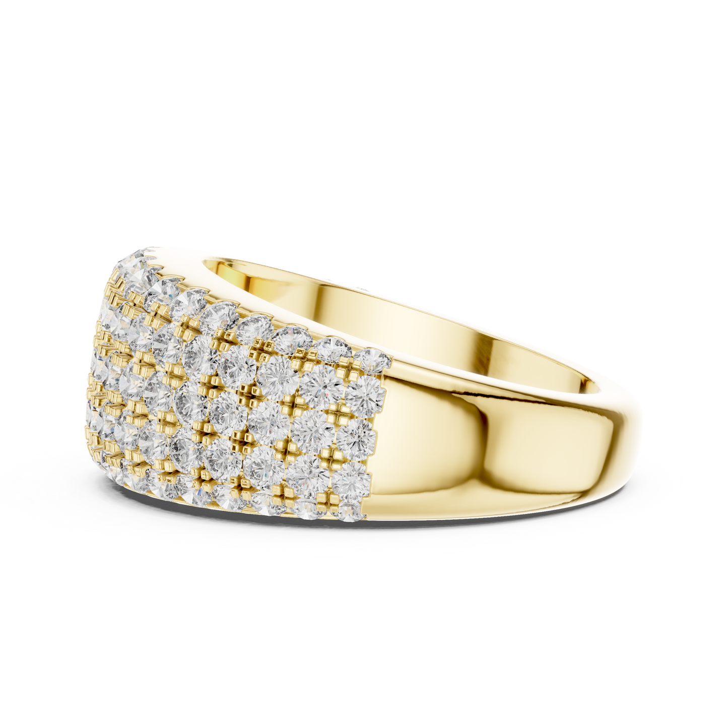 Anillo Abombado de Siete Filas con Diamantes Round Brilliant 2.28ctw en Córdoba, España | Diamantes Creados en Laboratorio Color D Claridad VS | Oro 10K/18K, Plata y Platino (Tallas Disponibles 8-20)