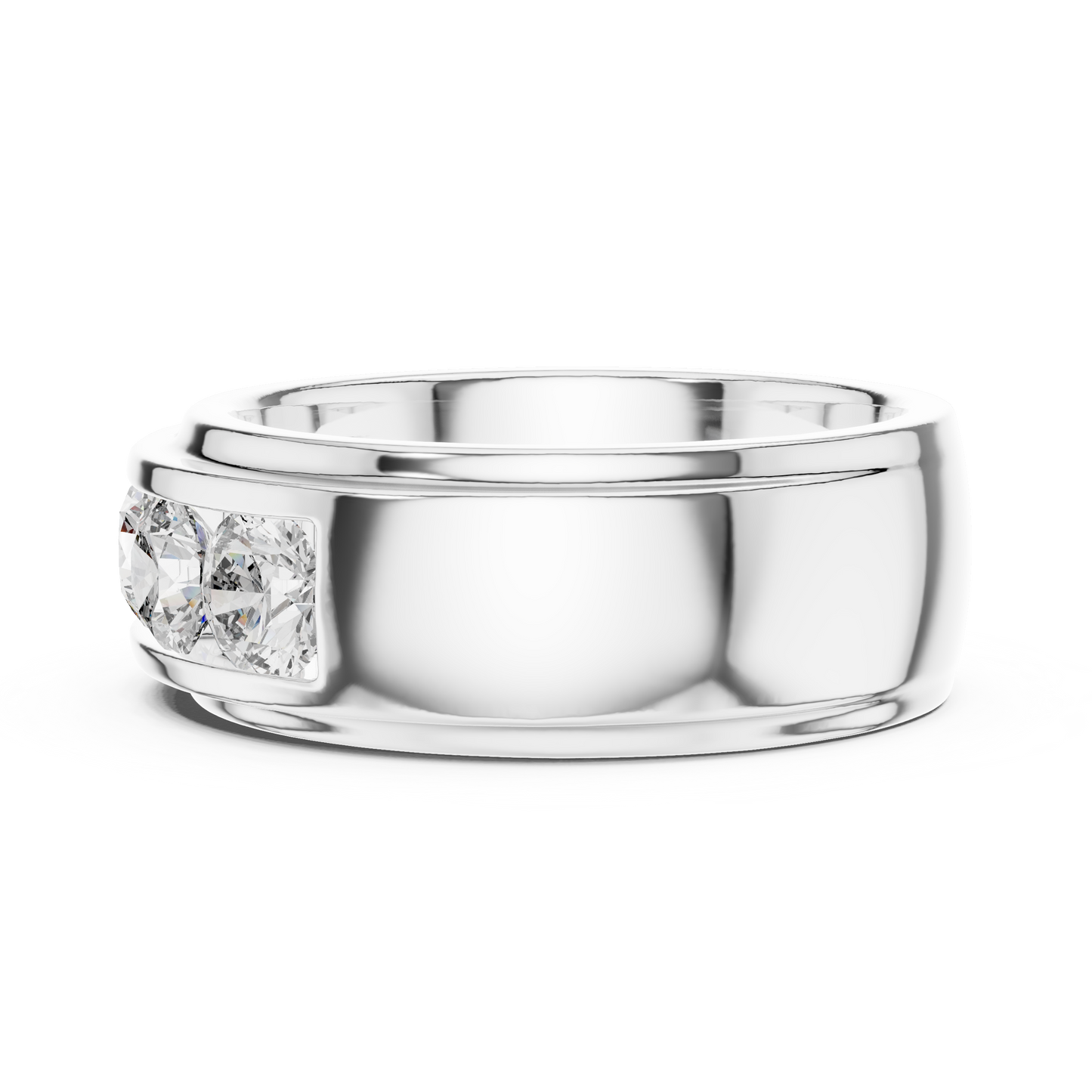 Anillo Banda Channel de Cinco Piedras 1.75ctw Redondo Brillante en Córdoba, España | Diamante Creado en Laboratorio Color D Claridad VS | Oro 10K/18K, Plata y Platino (Tallas Disponibles 8-20)