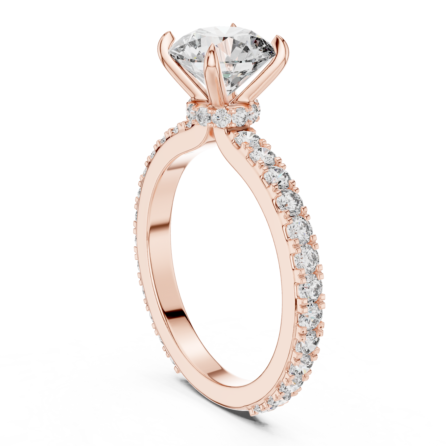 Anillo Solitario Redondo Brillante 1.62ctw con Banda Micro-Prong en Córdoba, España | Diamante Creado en Laboratorio Color D Claridad VS | Oro 10K/18K, Plata y Platino (Tallas Disponibles 8-20)