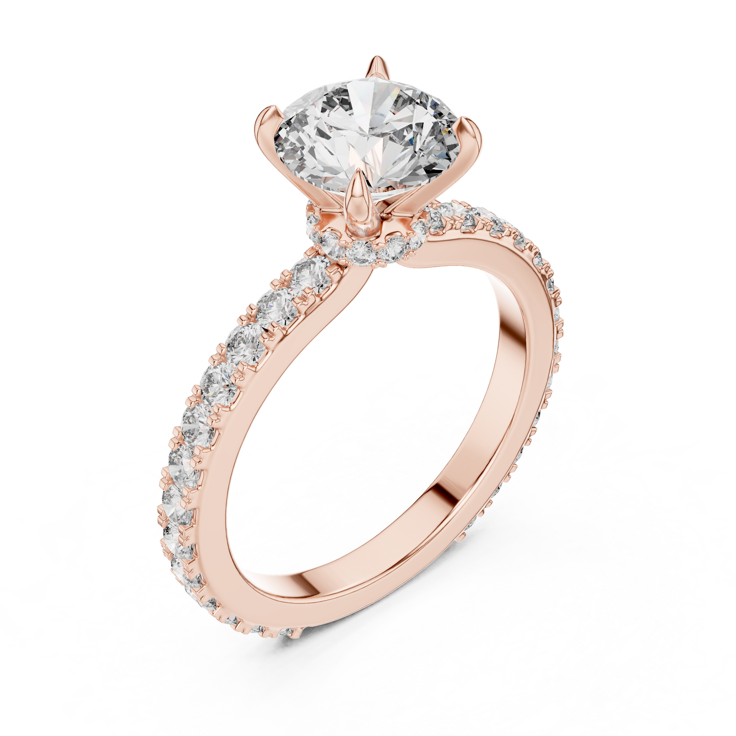 Anillo Solitario Redondo Brillante 1.62ctw con Banda Micro-Prong en Córdoba, España | Diamante Creado en Laboratorio Color D Claridad VS | Oro 10K/18K, Plata y Platino (Tallas Disponibles 8-20)