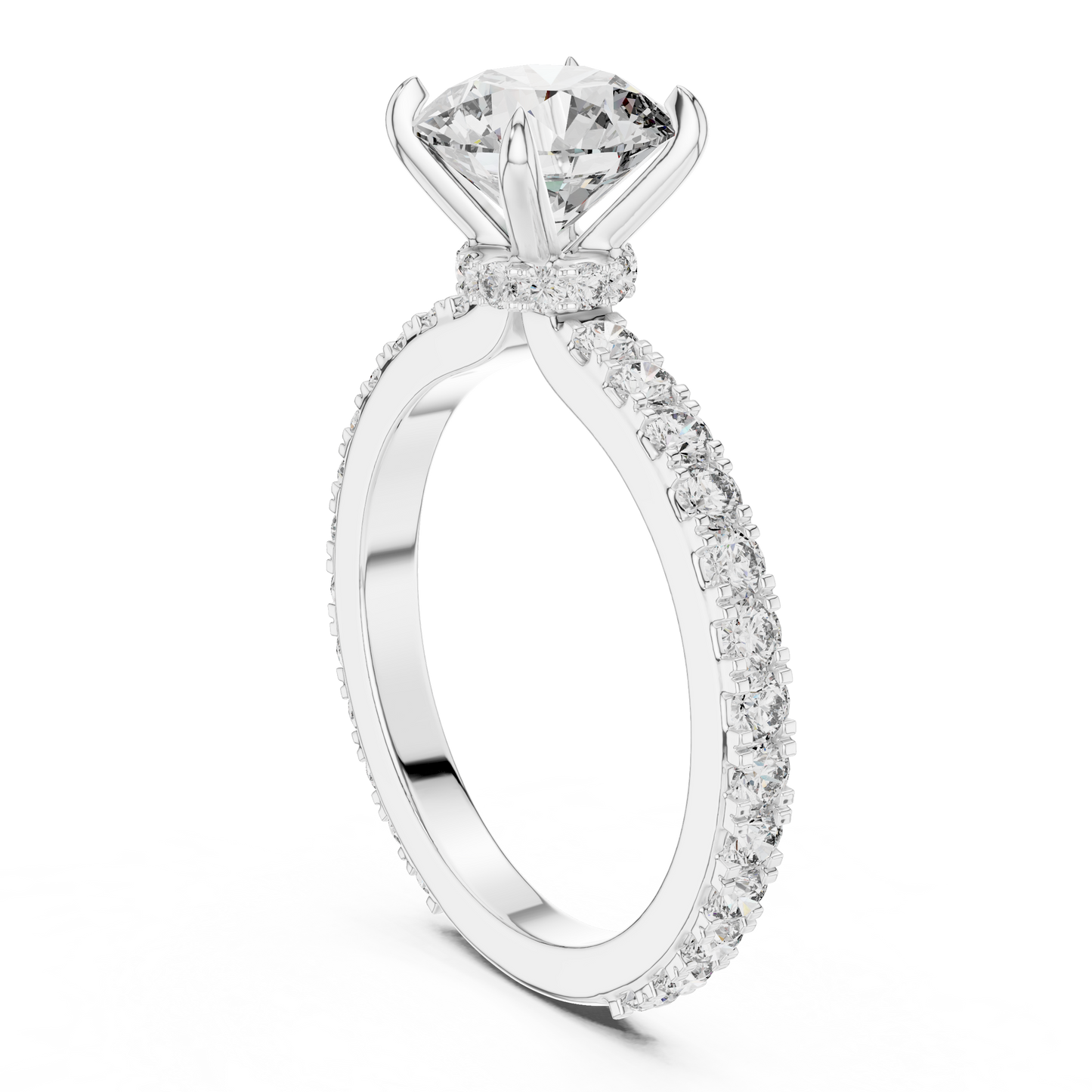 Anillo Solitario Redondo Brillante 1.62ctw con Banda Micro-Prong en Córdoba, España | Diamante Creado en Laboratorio Color D Claridad VS | Oro 10K/18K, Plata y Platino (Tallas Disponibles 8-20)