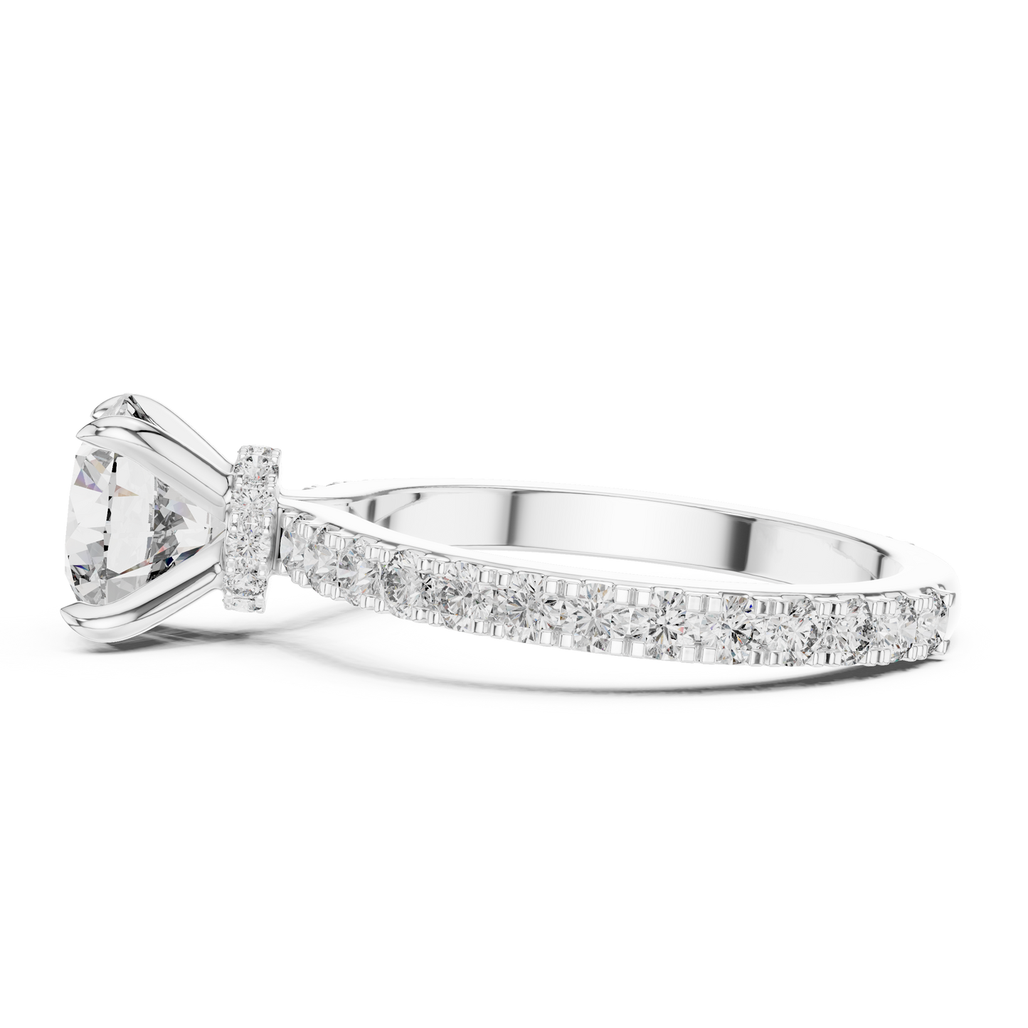 Anillo Solitario Redondo Brillante 1.62ctw con Banda Micro-Prong en Córdoba, España | Diamante Creado en Laboratorio Color D Claridad VS | Oro 10K/18K, Plata y Platino (Tallas Disponibles 8-20)
