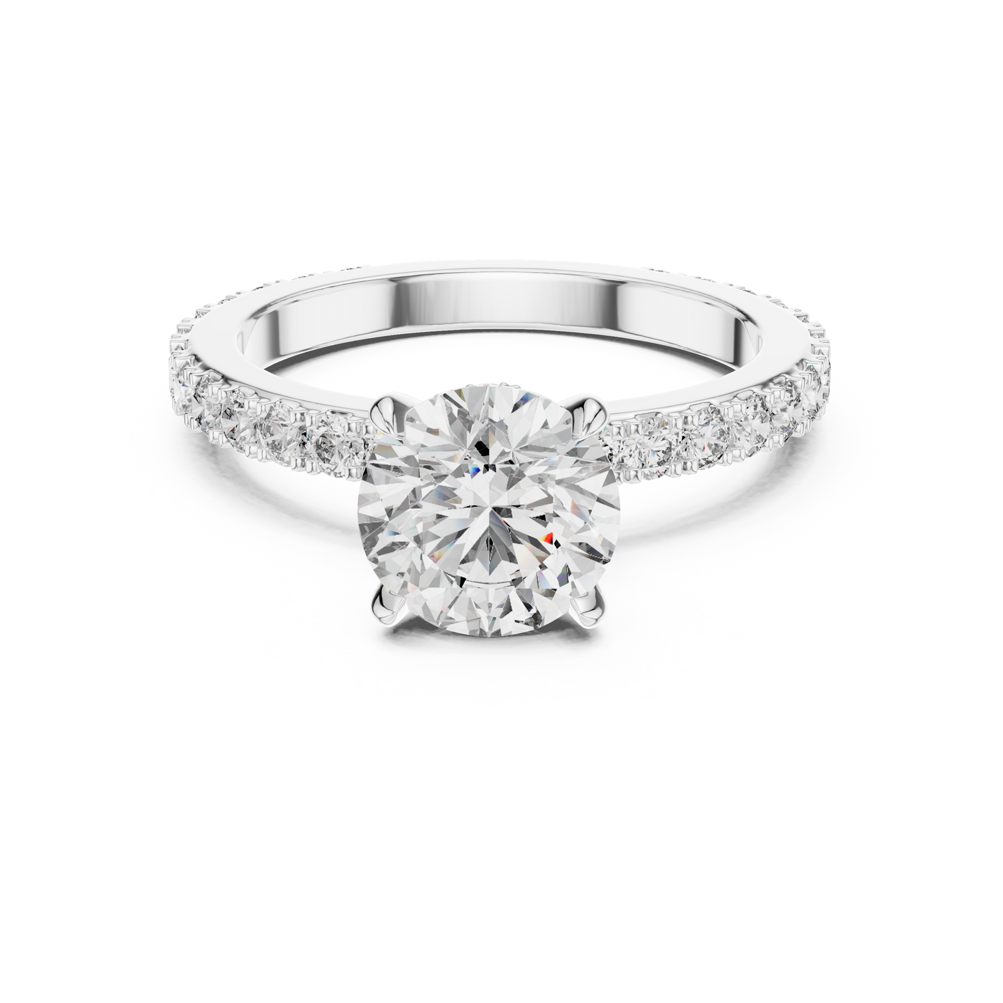 Anillo Solitario Redondo Brillante 1.62ctw con Banda Micro-Prong en Córdoba, España | Diamante Creado en Laboratorio Color D Claridad VS | Oro 10K/18K, Plata y Platino (Tallas Disponibles 8-20)
