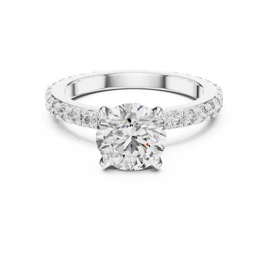 Anillo Solitario Redondo Brillante 1.62ctw con Banda Micro-Prong en Córdoba, España | Diamante Creado en Laboratorio Color D Claridad VS | Oro 10K/18K, Plata y Platino (Tallas Disponibles 8-20)