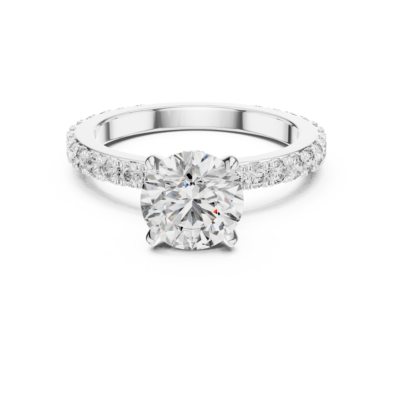 Anillo Solitario Redondo Brillante 1.62ctw con Banda Micro-Prong en Córdoba, España | Diamante Creado en Laboratorio Color D Claridad VS | Oro 10K/18K, Plata y Platino (Tallas Disponibles 8-20)