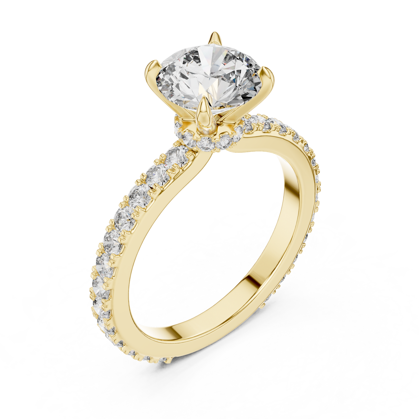 Anillo Solitario Redondo Brillante 1.62ctw con Banda Micro-Prong en Córdoba, España | Diamante Creado en Laboratorio Color D Claridad VS | Oro 10K/18K, Plata y Platino (Tallas Disponibles 8-20)
