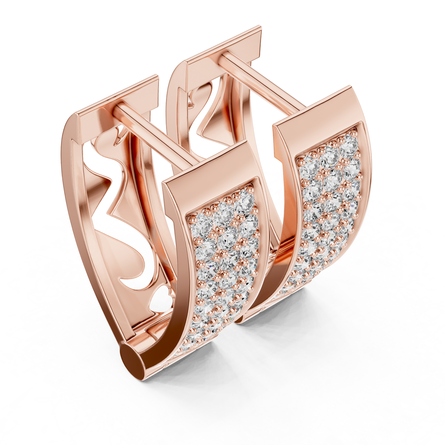 Pendientes Aro Huggie con Diamantes Pavé 0.54ctw en Córdoba, España | Diamantes Round Brilliant de 1.30mm Creados en Laboratorio | Oro 10K/14K/18K, Plata y Platino