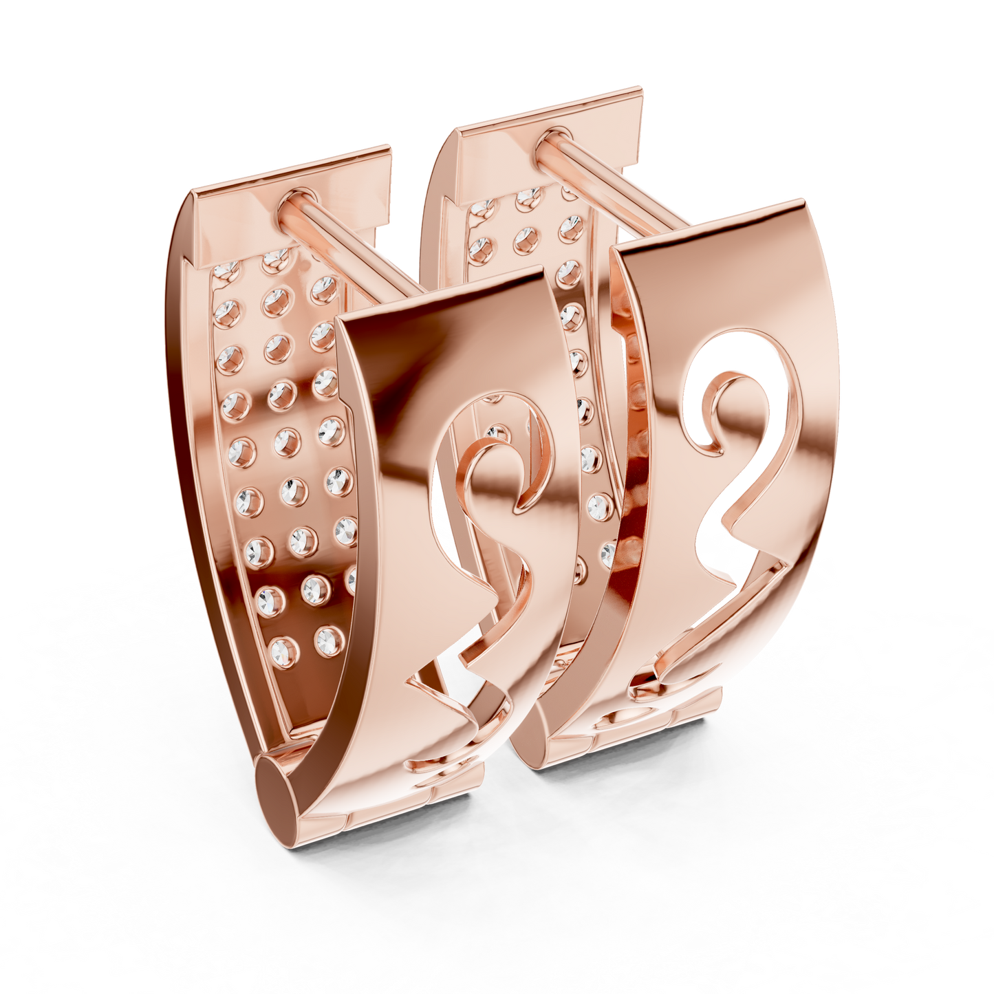 Pendientes Aro Huggie con Diamantes Pavé 0.54ctw en Córdoba, España | Diamantes Round Brilliant de 1.30mm Creados en Laboratorio | Oro 10K/14K/18K, Plata y Platino