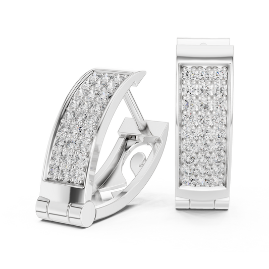 Pendientes Aro Huggie con Diamantes Pavé 0.54ctw en Córdoba, España | Diamantes Round Brilliant de 1.30mm Creados en Laboratorio | Oro 10K/14K/18K, Plata y Platino