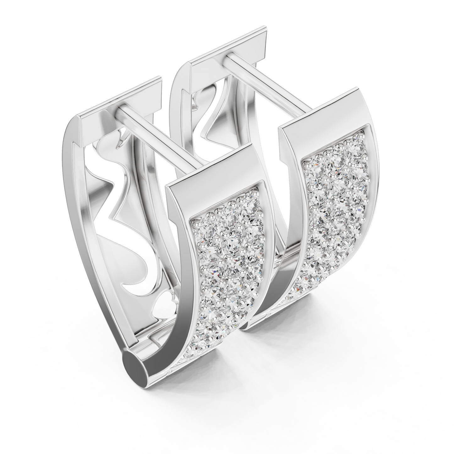 Pendientes Aro Huggie con Diamantes Pavé 0.54ctw en Córdoba, España | Diamantes Round Brilliant de 1.30mm Creados en Laboratorio | Oro 10K/14K/18K, Plata y Platino