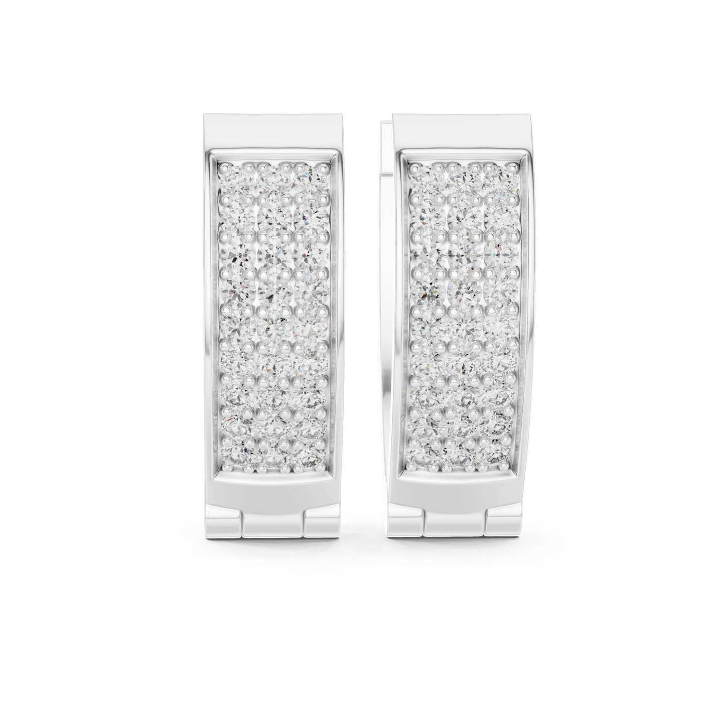 Pendientes Aro Huggie con Diamantes Pavé 0.54ctw en Córdoba, España | Diamantes Round Brilliant de 1.30mm Creados en Laboratorio | Oro 10K/14K/18K, Plata y Platino