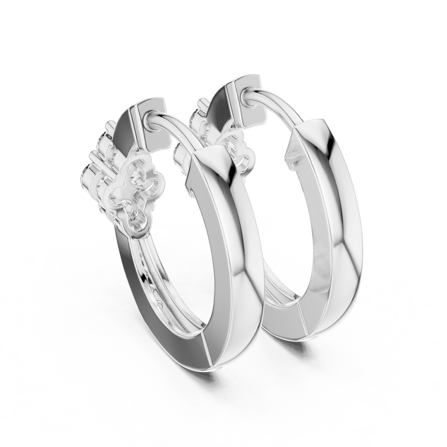 Pendientes Huggie con Cluster y Pavé de Diamantes 0.39ctw en Córdoba, España | Diamantes Round Brilliant Creados en Laboratorio, Color D, Claridad VS | Oro 10K/18K, Plata y Platino