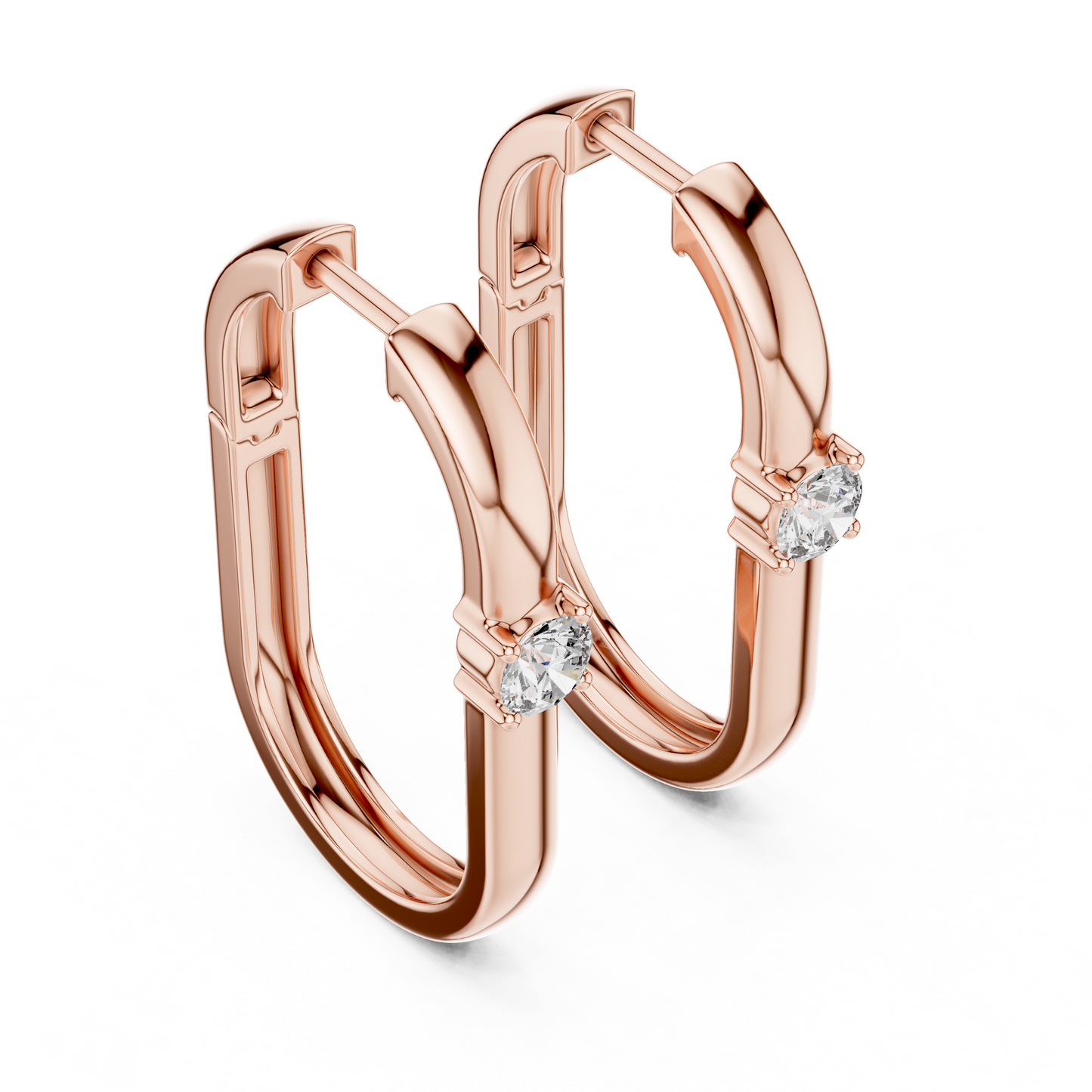 Pendientes Aro Ovalado con Solitario Redondo 0.20ctw en Córdoba, España | Diamante Creado en Laboratorio Color D Claridad VS | Oro 10K/18K, Plata y Platino