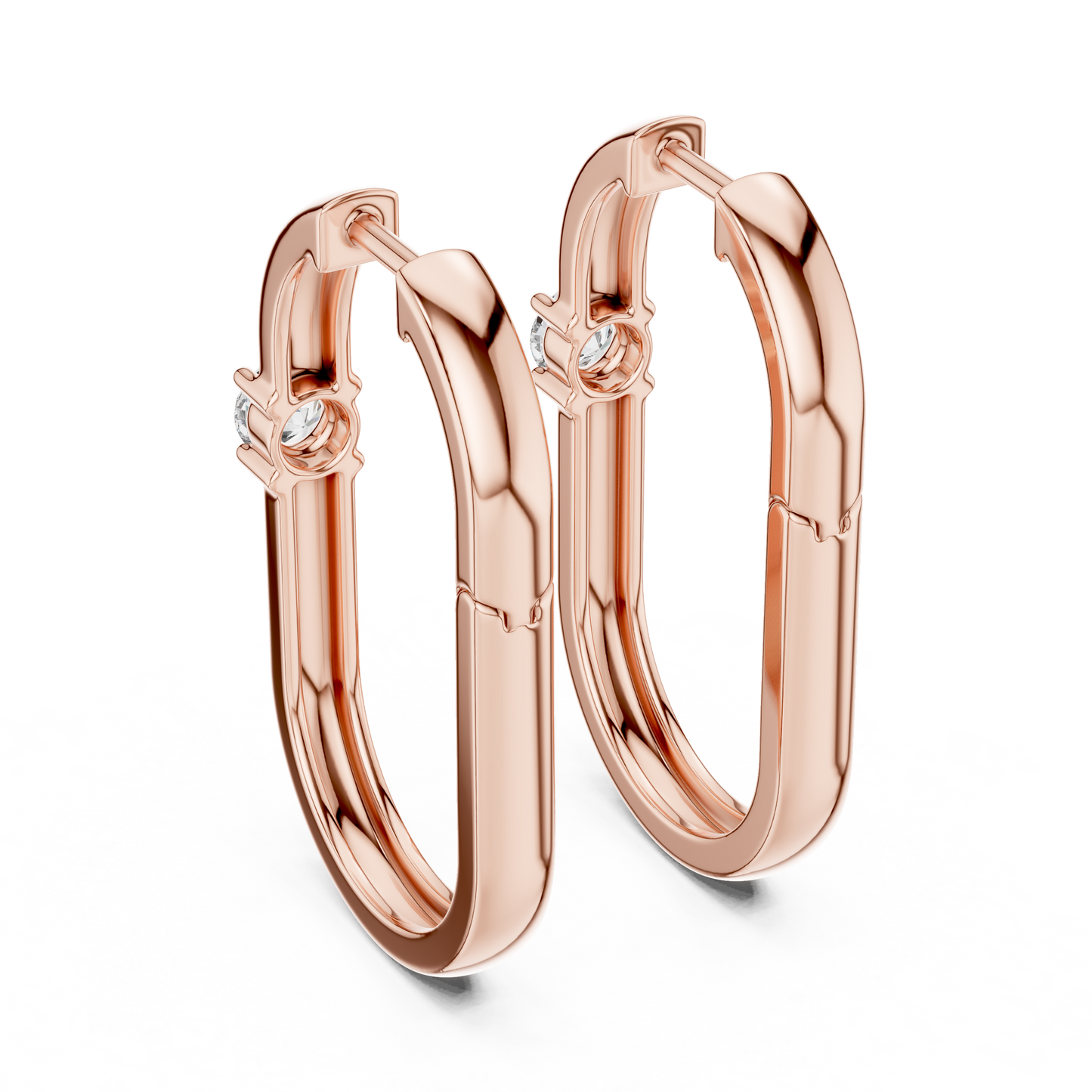 Pendientes Aro Ovalado con Solitario Redondo 0.20ctw en Córdoba, España | Diamante Creado en Laboratorio Color D Claridad VS | Oro 10K/18K, Plata y Platino