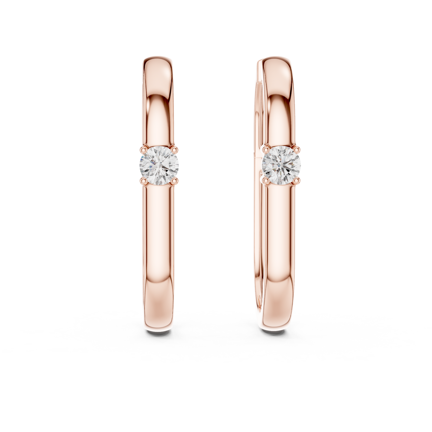 Pendientes Aro Ovalado con Solitario Redondo 0.20ctw en Córdoba, España | Diamante Creado en Laboratorio Color D Claridad VS | Oro 10K/18K, Plata y Platino