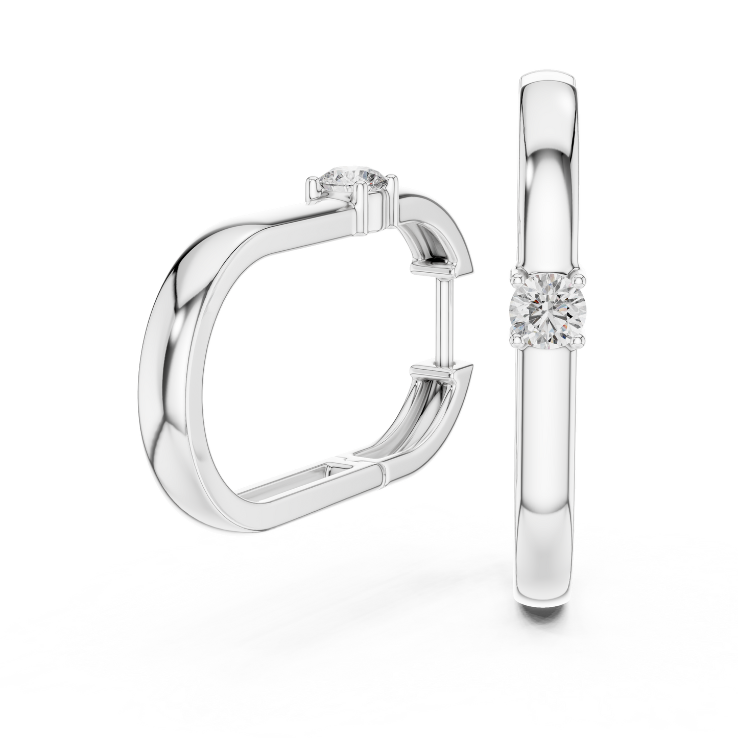 Pendientes Aro Ovalado con Solitario Redondo 0.20ctw en Córdoba, España | Diamante Creado en Laboratorio Color D Claridad VS | Oro 10K/18K, Plata y Platino