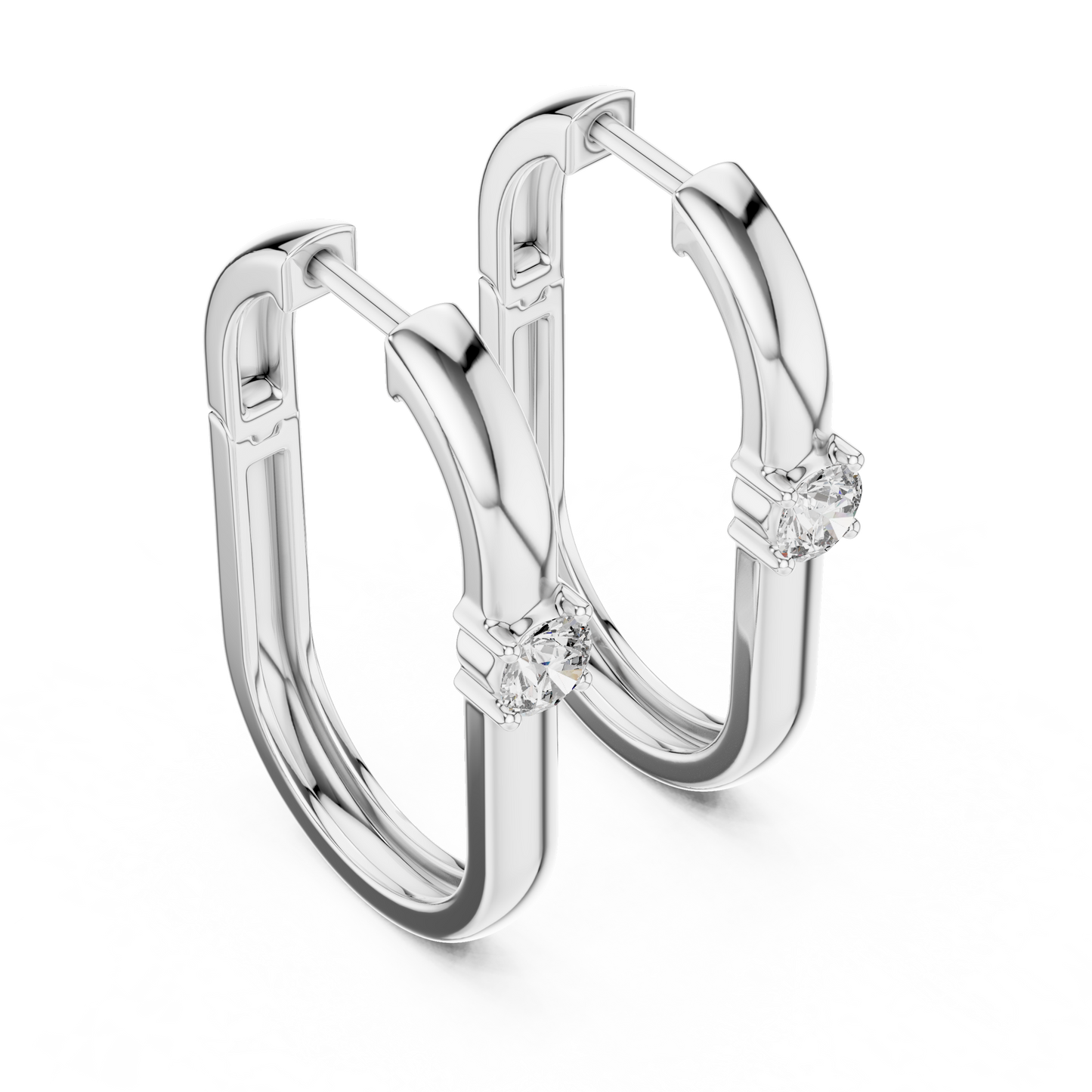 Pendientes Aro Ovalado con Solitario Redondo 0.20ctw en Córdoba, España | Diamante Creado en Laboratorio Color D Claridad VS | Oro 10K/18K, Plata y Platino