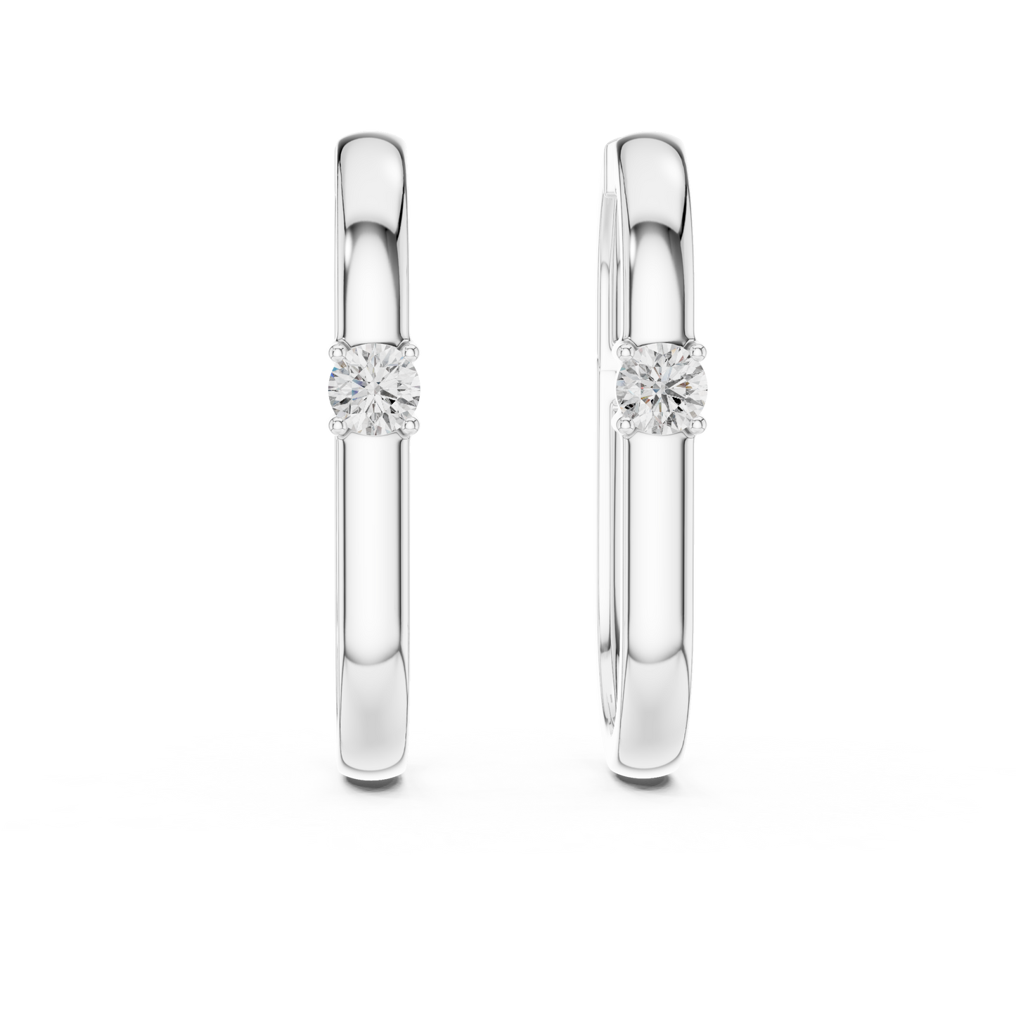 Pendientes Aro Ovalado con Solitario Redondo 0.20ctw en Córdoba, España | Diamante Creado en Laboratorio Color D Claridad VS | Oro 10K/18K, Plata y Platino