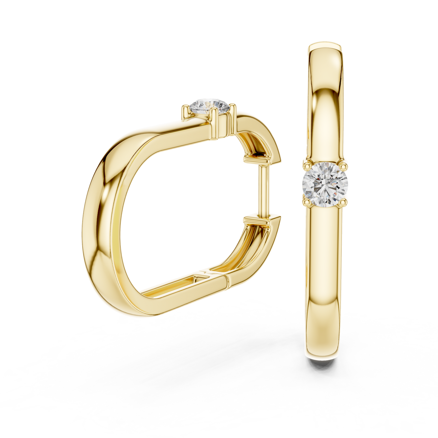 Pendientes Aro Ovalado con Solitario Redondo 0.20ctw en Córdoba, España | Diamante Creado en Laboratorio Color D Claridad VS | Oro 10K/18K, Plata y Platino