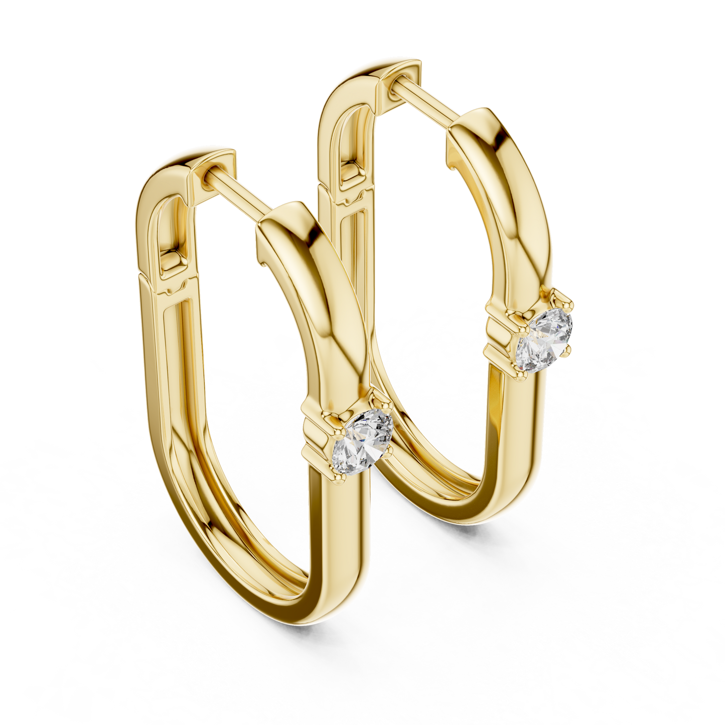 Pendientes Aro Ovalado con Solitario Redondo 0.20ctw en Córdoba, España | Diamante Creado en Laboratorio Color D Claridad VS | Oro 10K/18K, Plata y Platino