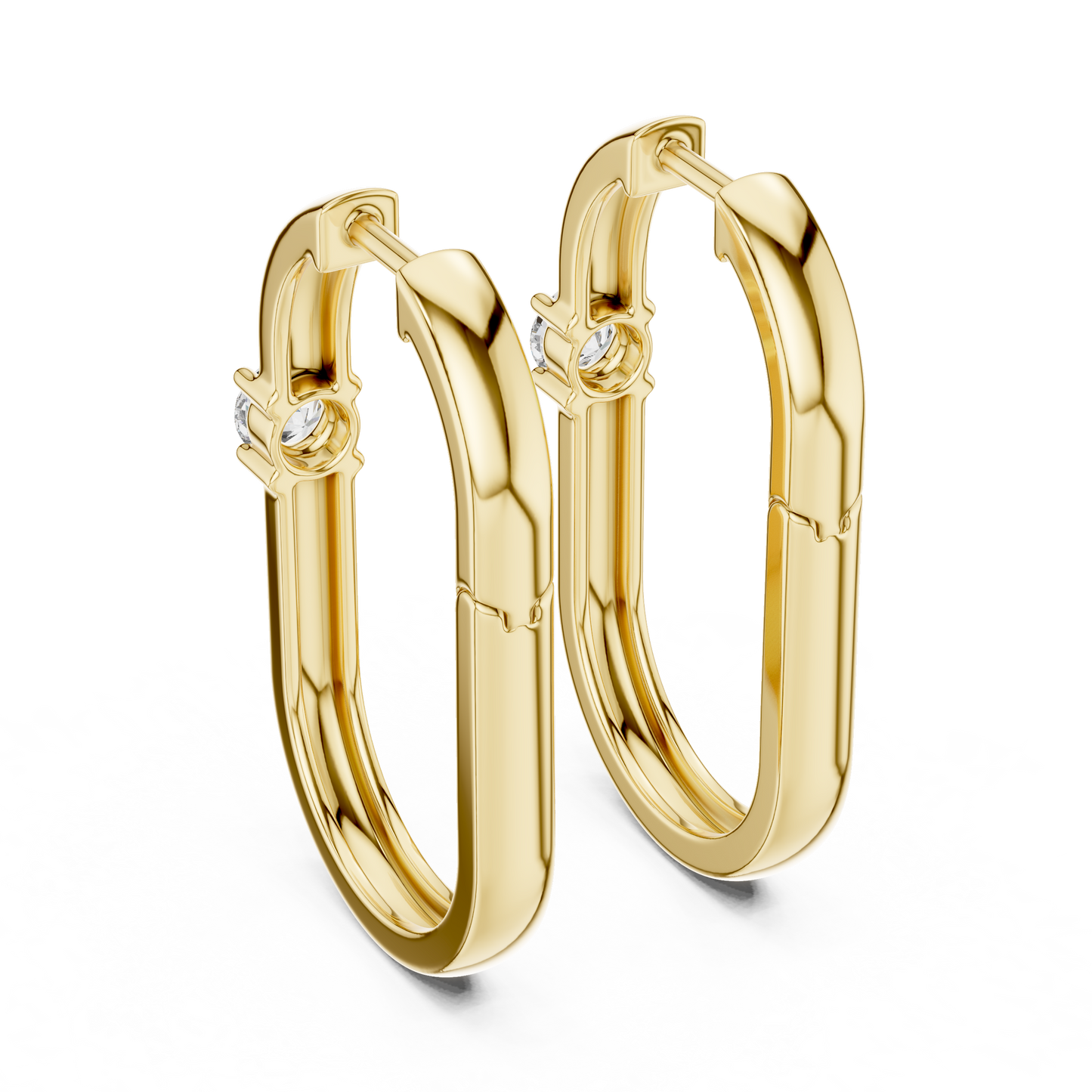 Pendientes Aro Ovalado con Solitario Redondo 0.20ctw en Córdoba, España | Diamante Creado en Laboratorio Color D Claridad VS | Oro 10K/18K, Plata y Platino