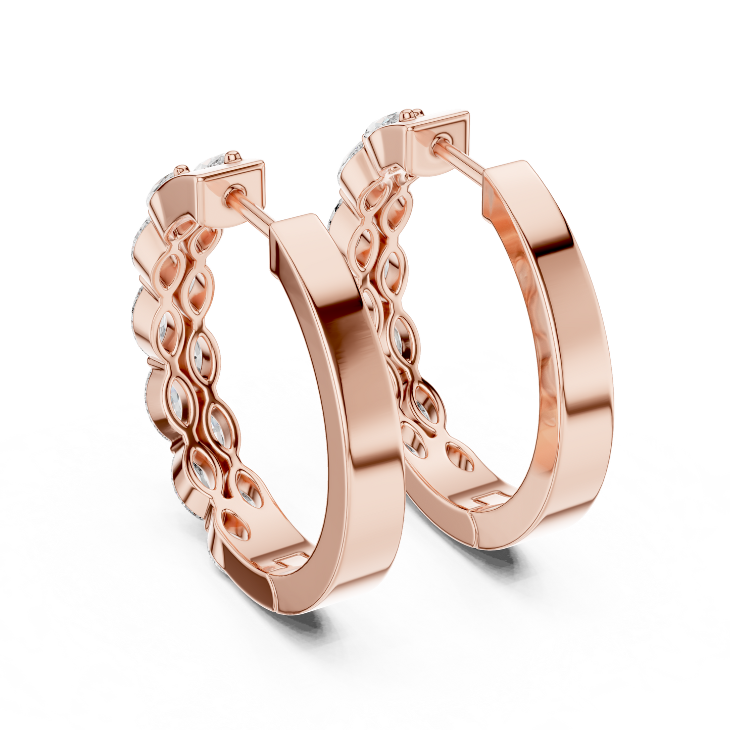 Pendientes Aro Diamante Marquise 1.60ctw en Córdoba, España | Diamante Creado en Laboratorio Color D Claridad VS | Oro 10K/18K, Plata y Platino