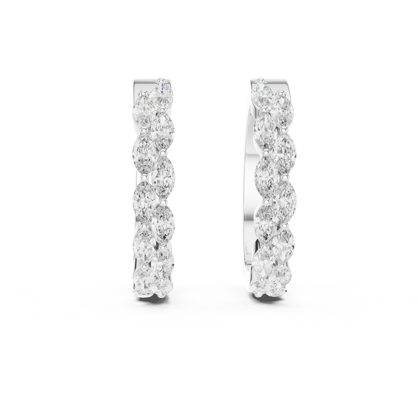 Pendientes Aro Diamante Marquise 1.60ctw en Córdoba, España | Diamante Creado en Laboratorio Color D Claridad VS | Oro 10K/18K, Plata y Platino