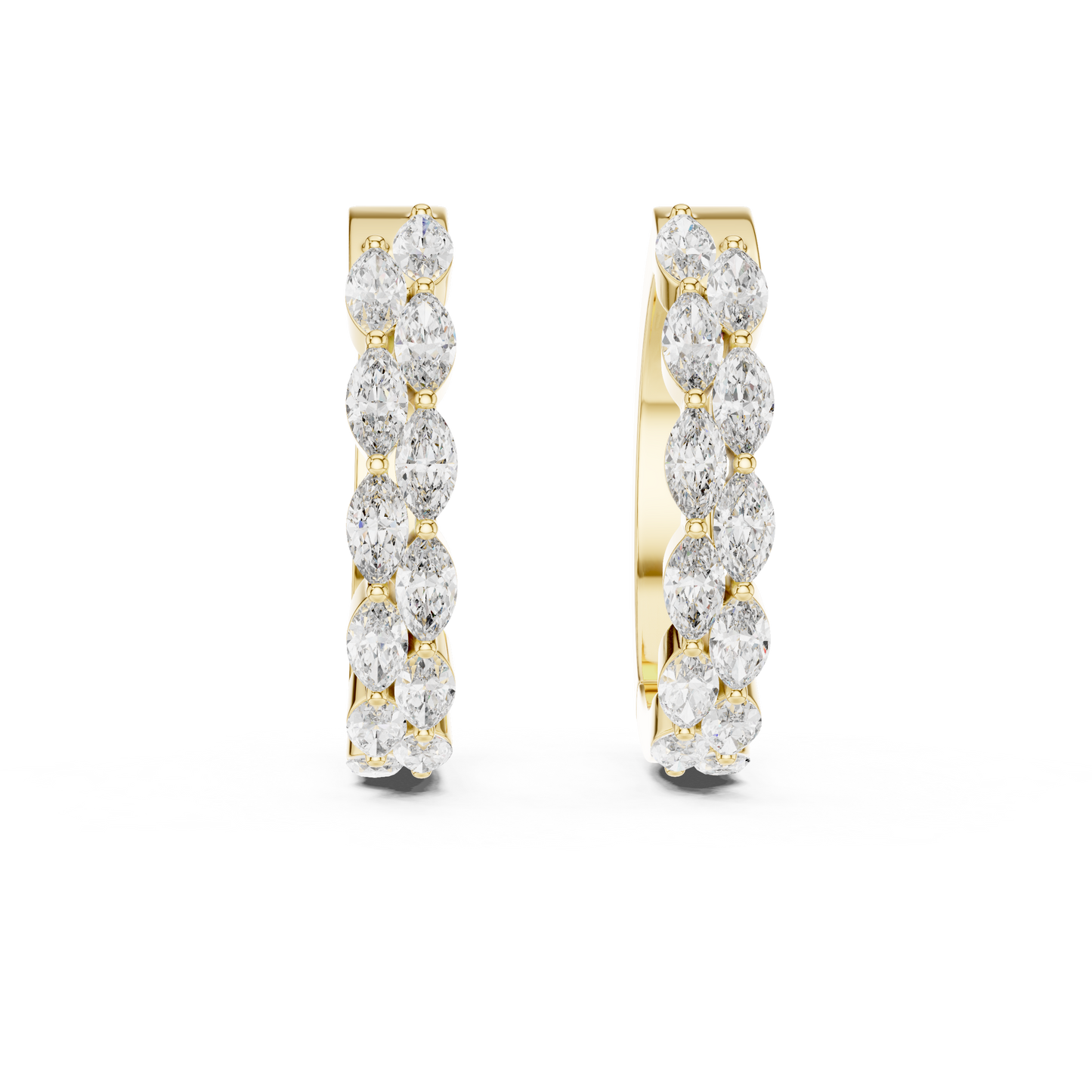 Pendientes Aro Diamante Marquise 1.60ctw en Córdoba, España | Diamante Creado en Laboratorio Color D Claridad VS | Oro 10K/18K, Plata y Platino