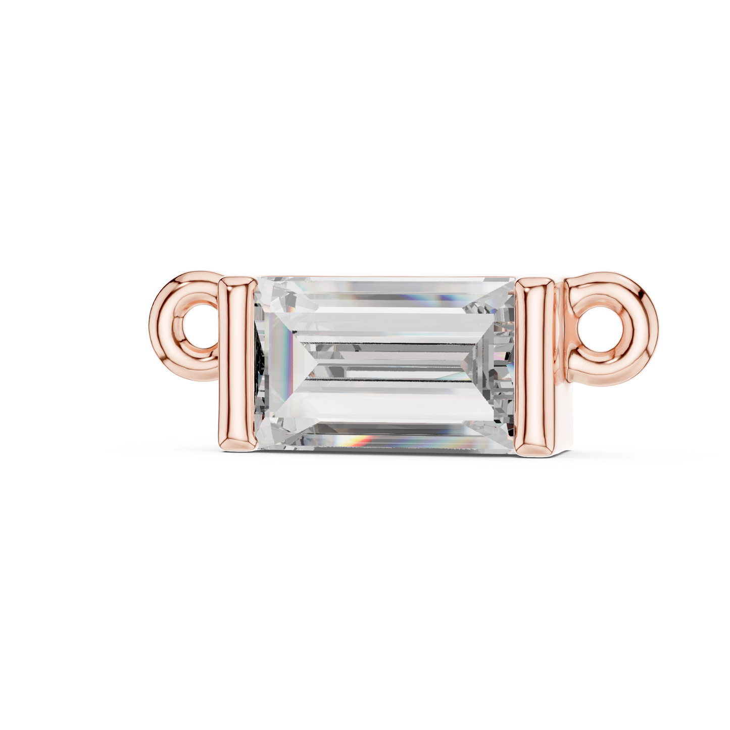 Collar Solitario Corte Esmeralda 0.31ct en Córdoba, España| Diamante Creado en Laboratorio, Color D, Claridad VS | Oro 10K/18K, Plata y Platino (Disponible en Longitudes de 40 cm, 45 cm y 50 cm)