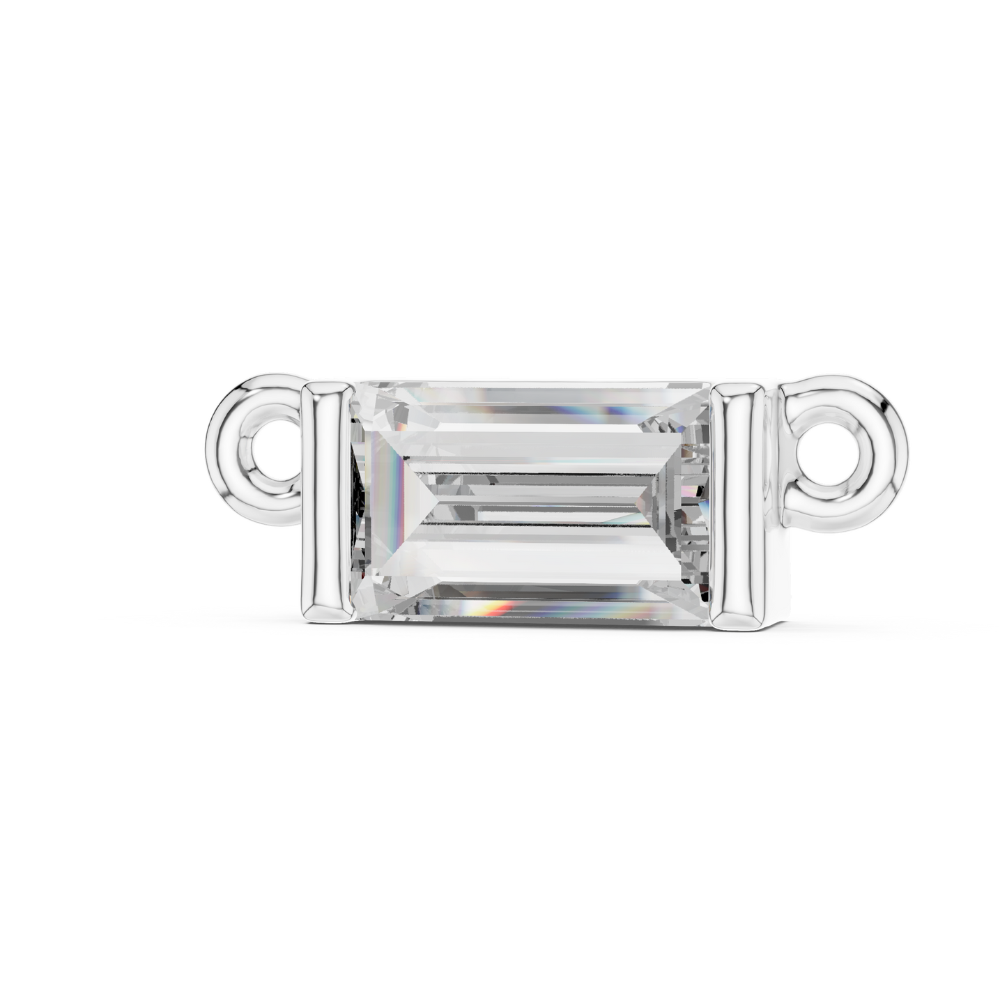 Collar Solitario Corte Esmeralda 0.31ct en Córdoba, España| Diamante Creado en Laboratorio, Color D, Claridad VS | Oro 10K/18K, Plata y Platino (Disponible en Longitudes de 40 cm, 45 cm y 50 cm)