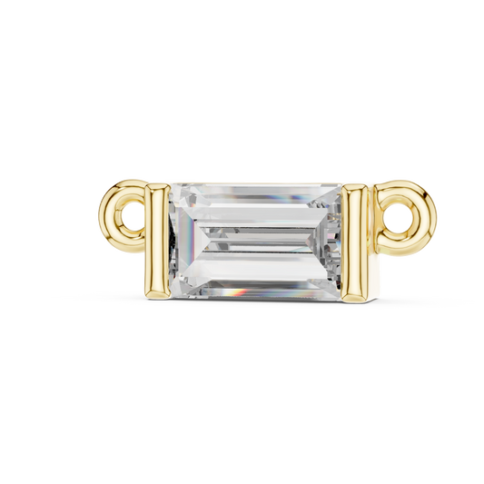 Collar Solitario Corte Esmeralda 0.31ct en Córdoba, España| Diamante Creado en Laboratorio, Color D, Claridad VS | Oro 10K/18K, Plata y Platino (Disponible en Longitudes de 40 cm, 45 cm y 50 cm)