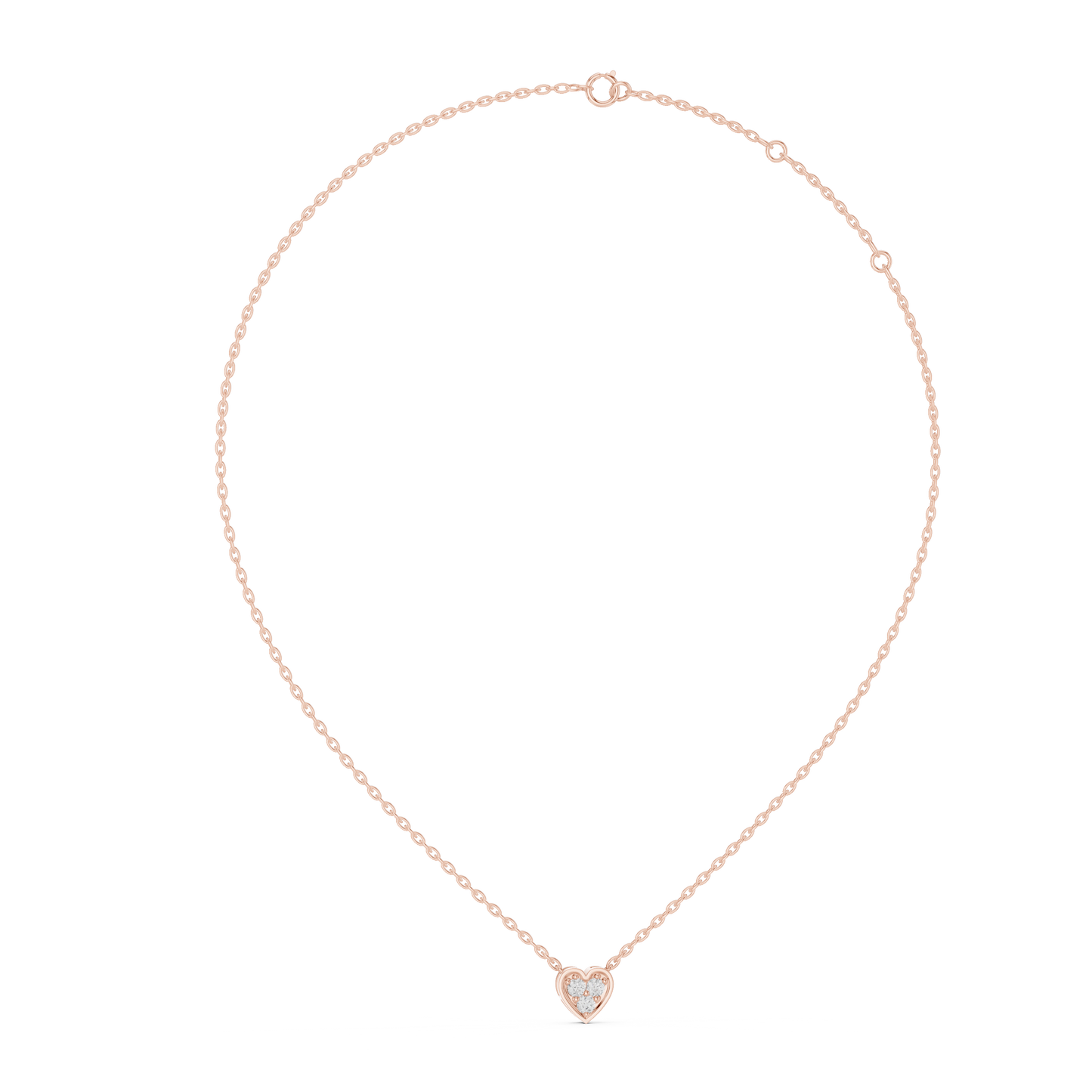Collar Corazón Triple Piedra Redonda 0.36ct en Córdoba, España | Diamante Creado en Laboratorio Color D Claridad VS | Oro 10K/18K, Plata y Platino (Disponible en 40 cm, 45 cm y 50 cm)