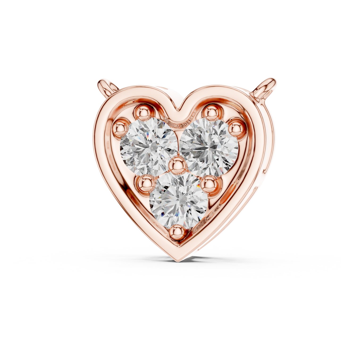Collar Corazón Triple Piedra Redonda 0.36ct en Córdoba, España | Diamante Creado en Laboratorio Color D Claridad VS | Oro 10K/18K, Plata y Platino (Disponible en 40 cm, 45 cm y 50 cm)