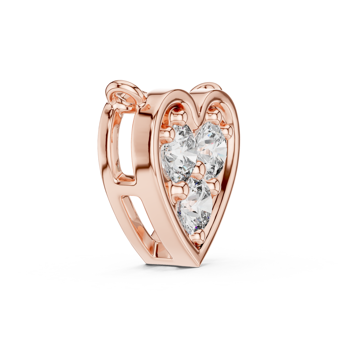 Collar Corazón Triple Piedra Redonda 0.36ct en Córdoba, España | Diamante Creado en Laboratorio Color D Claridad VS | Oro 10K/18K, Plata y Platino (Disponible en 40 cm, 45 cm y 50 cm)