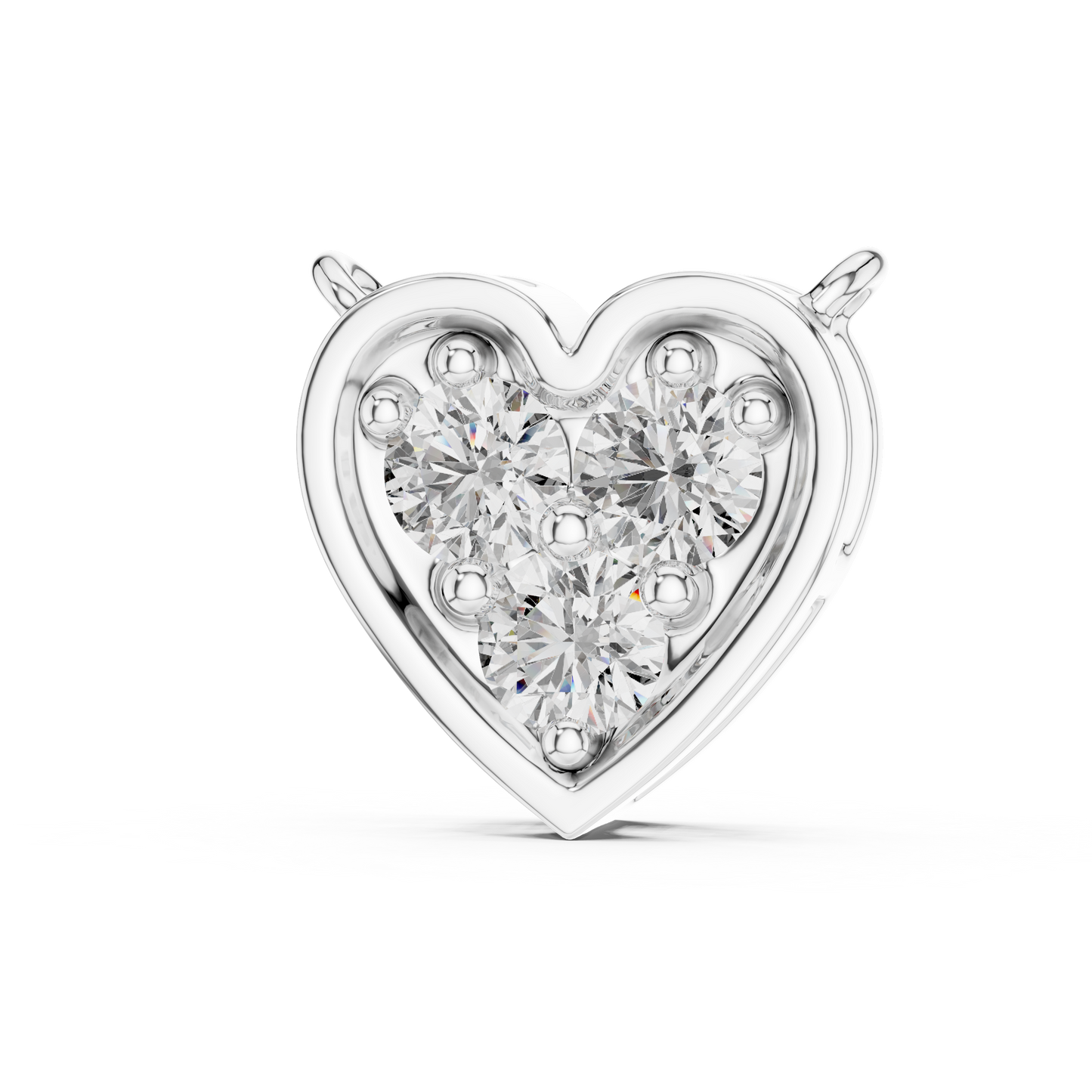 Collar Corazón Triple Piedra Redonda 0.36ct en Córdoba, España | Diamante Creado en Laboratorio Color D Claridad VS | Oro 10K/18K, Plata y Platino (Disponible en 40 cm, 45 cm y 50 cm)