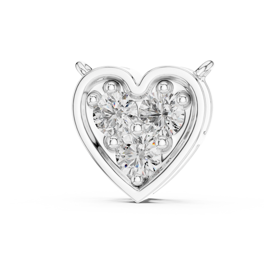 Collar Corazón Triple Piedra Redonda 0.36ct en Córdoba, España | Diamante Creado en Laboratorio Color D Claridad VS | Oro 10K/18K, Plata y Platino (Disponible en 40 cm, 45 cm y 50 cm)