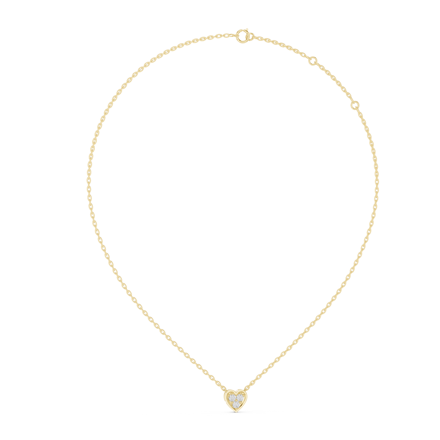 Collar Corazón Triple Piedra Redonda 0.36ct en Córdoba, España | Diamante Creado en Laboratorio Color D Claridad VS | Oro 10K/18K, Plata y Platino (Disponible en 40 cm, 45 cm y 50 cm)