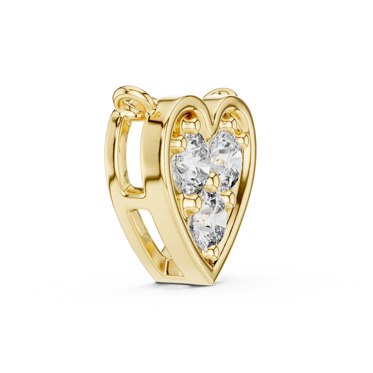 Collar Corazón Triple Piedra Redonda 0.36ct en Córdoba, España | Diamante Creado en Laboratorio Color D Claridad VS | Oro 10K/18K, Plata y Platino (Disponible en 40 cm, 45 cm y 50 cm)