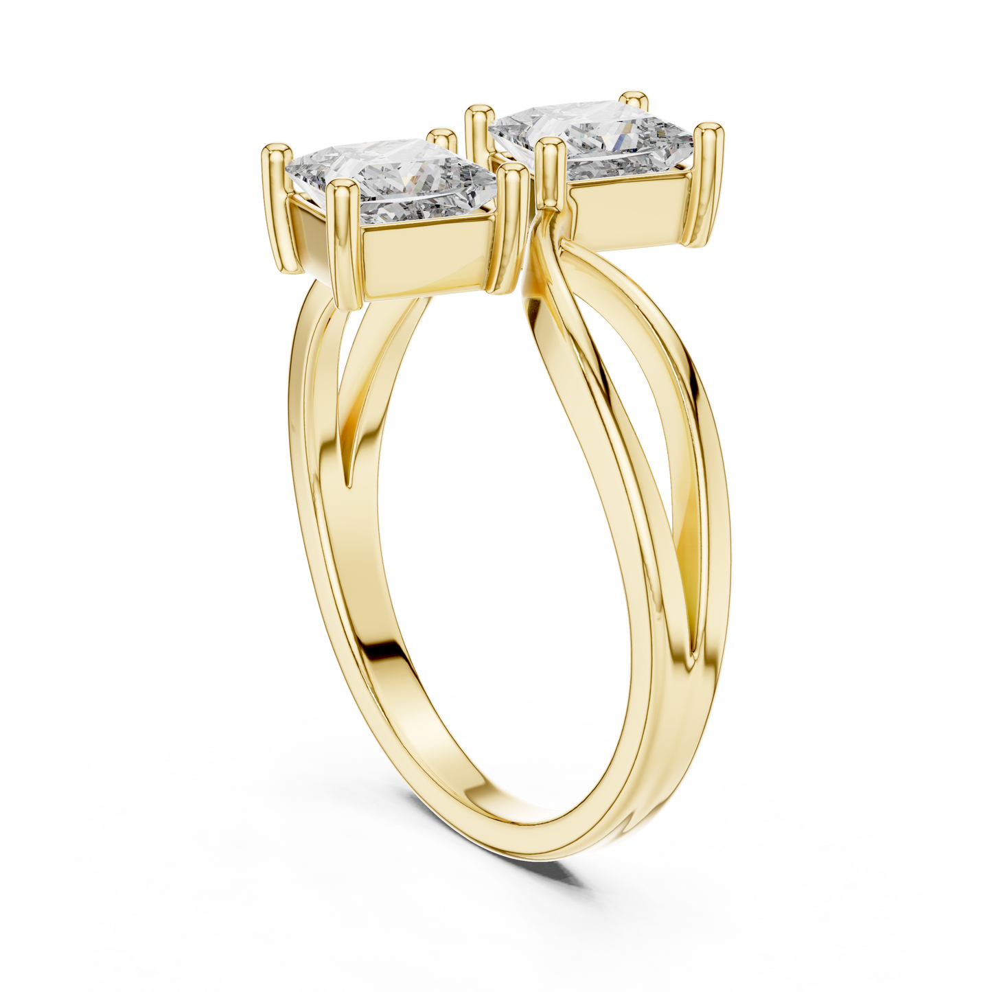 Anillo Toi et Moi Doble Corte Princesa 1.30ctw en Córdoba, España | Diamantes Creados en Laboratorio Color D Claridad VS | Oro 10K/18K, Plata y Platino (Tallas Disponibles 8-20)
