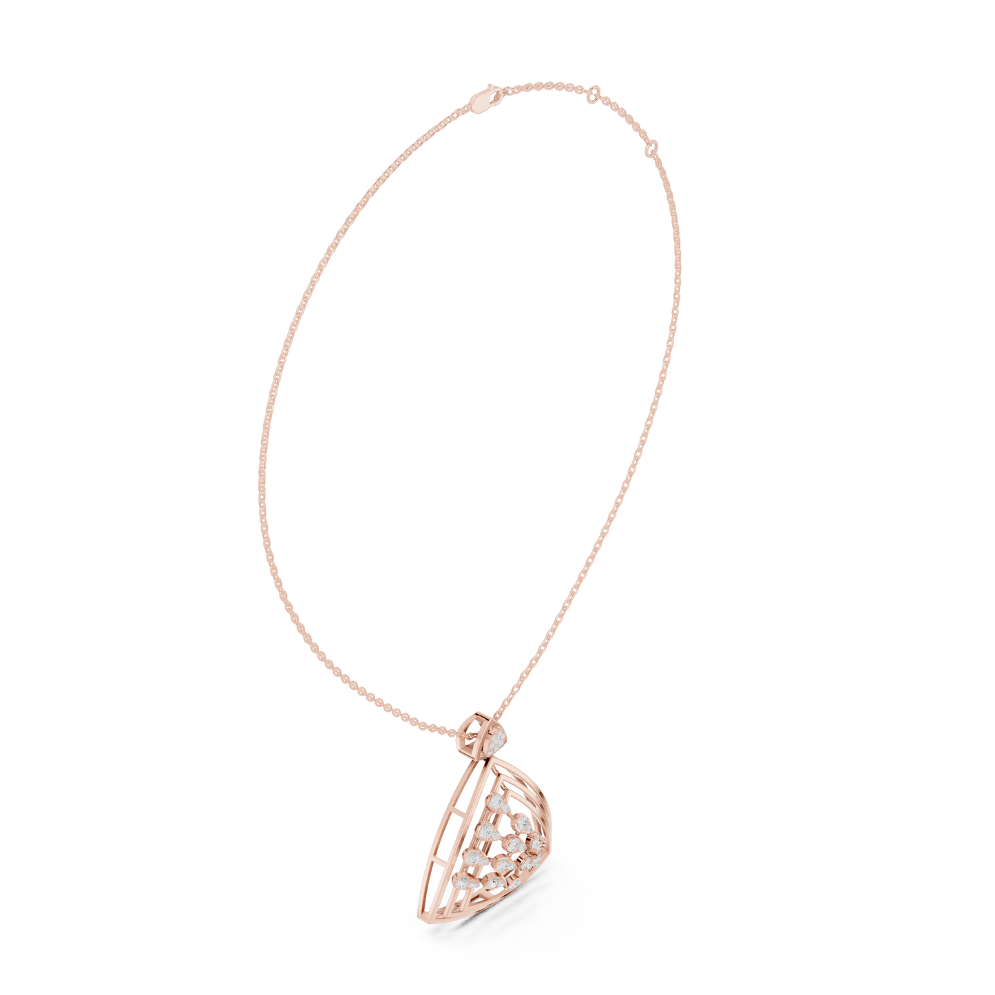 Colgante Geométrico de Declaración con Diamantes 0.72ctw en Córdoba, España | Diamantes Cultivados en Laboratorio Color D, Claridad VS | Oro 10K/18K, Plata y Platino (Disponible en Cadenas de 40 cm, 45 cm y 50 cm)