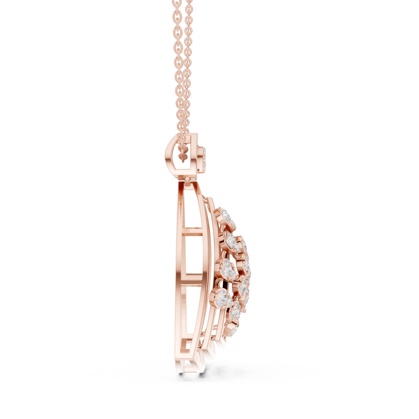 Colgante Geométrico de Declaración con Diamantes 0.72ctw en Córdoba, España | Diamantes Cultivados en Laboratorio Color D, Claridad VS | Oro 10K/18K, Plata y Platino (Disponible en Cadenas de 40 cm, 45 cm y 50 cm)