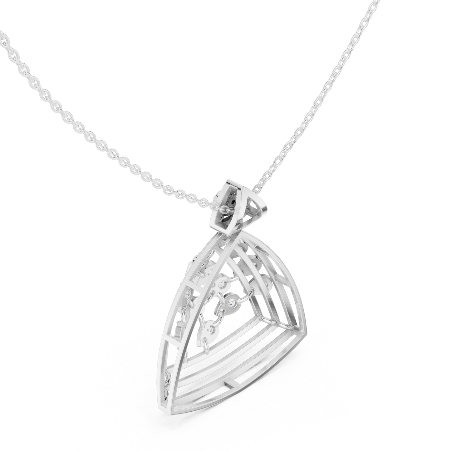 Colgante Geométrico de Declaración con Diamantes 0.72ctw en Córdoba, España | Diamantes Cultivados en Laboratorio Color D, Claridad VS | Oro 10K/18K, Plata y Platino (Disponible en Cadenas de 40 cm, 45 cm y 50 cm)