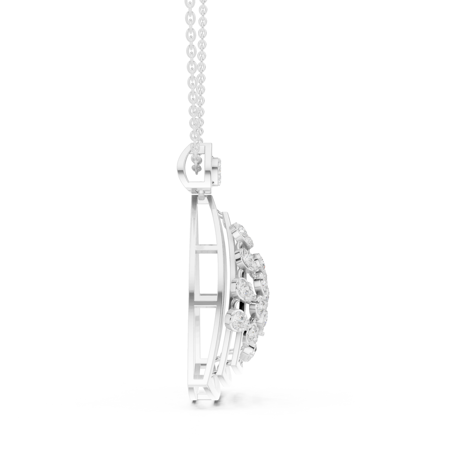 Colgante Geométrico de Declaración con Diamantes 0.72ctw en Córdoba, España | Diamantes Cultivados en Laboratorio Color D, Claridad VS | Oro 10K/18K, Plata y Platino (Disponible en Cadenas de 40 cm, 45 cm y 50 cm)