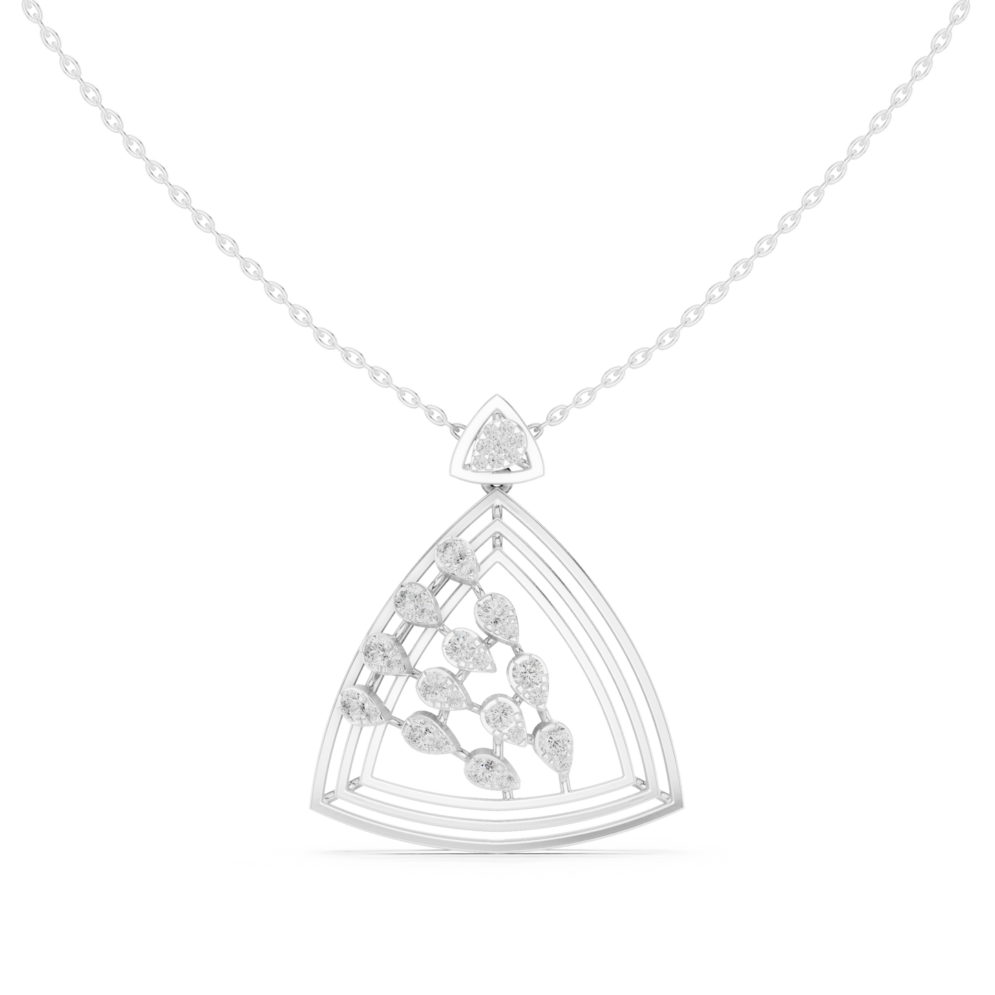 Colgante Geométrico de Declaración con Diamantes 0.72ctw en Córdoba, España | Diamantes Cultivados en Laboratorio Color D, Claridad VS | Oro 10K/18K, Plata y Platino (Disponible en Cadenas de 40 cm, 45 cm y 50 cm)